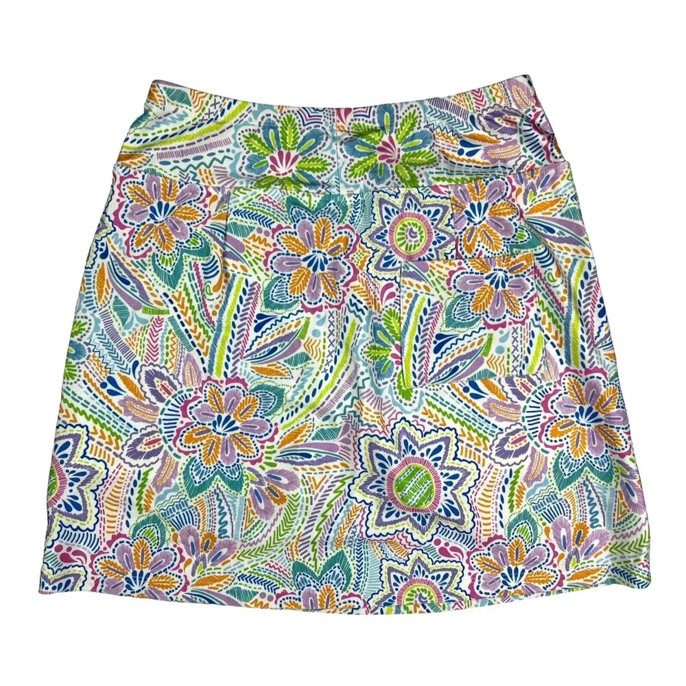 B Skinz Club House Women's Floral Activewear Pull-on Golf Skort Size XS